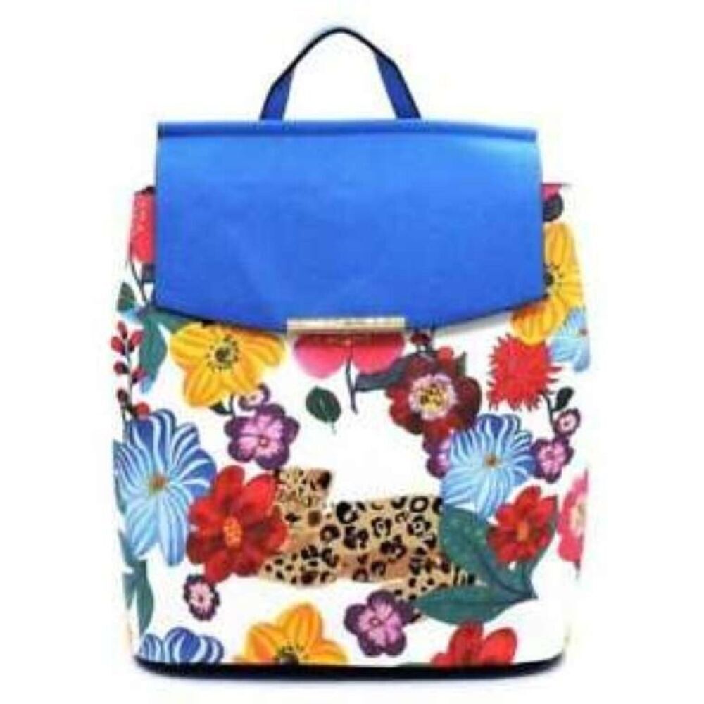 Large Diaper Bag School Multi Function Backpack Convertible Flower Leopard